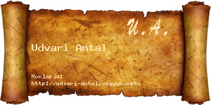 Udvari Antal névjegykártya